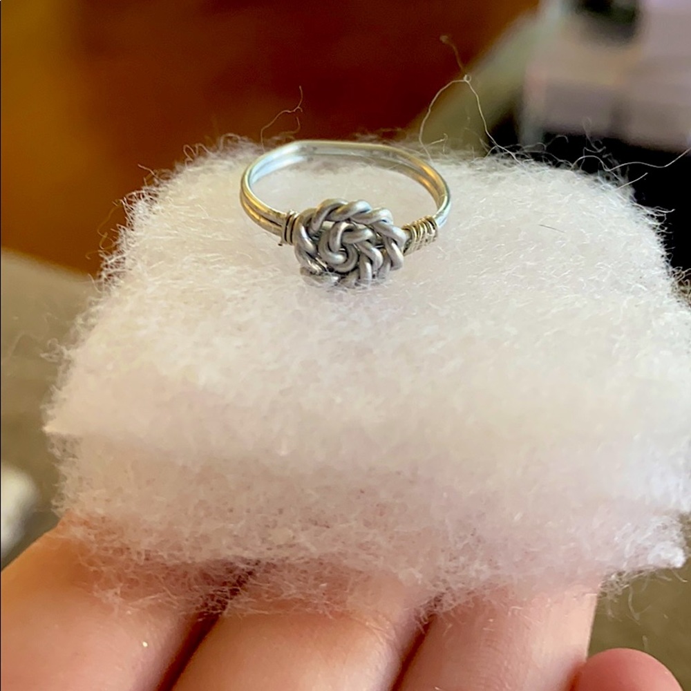 Silver rose ring